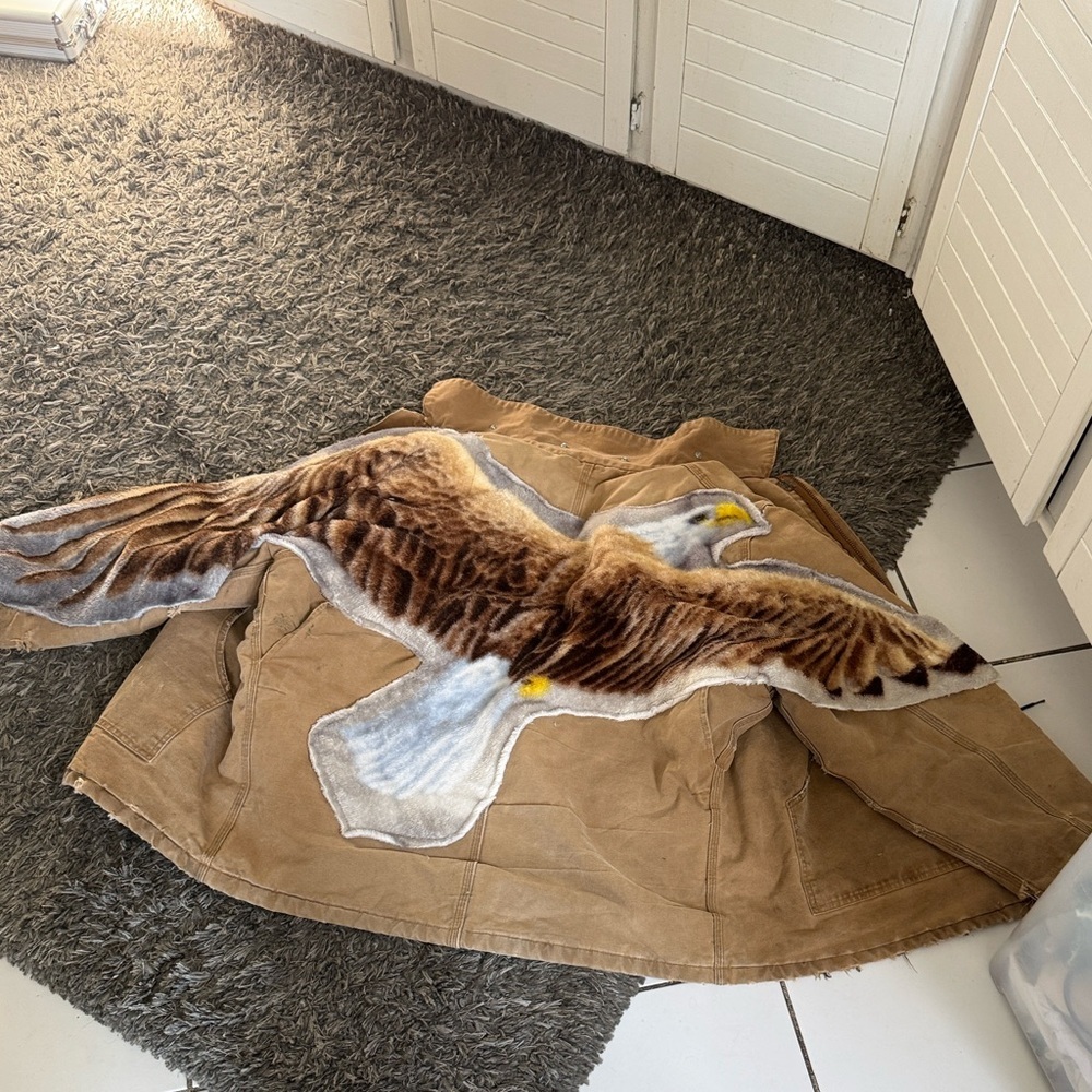 Vintage Carhartt Work Jacket customized bald eagle back